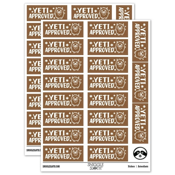 Yeti Approved Teacher Student School Sticker Set - Brown - Matte Finish - 2.00" Large