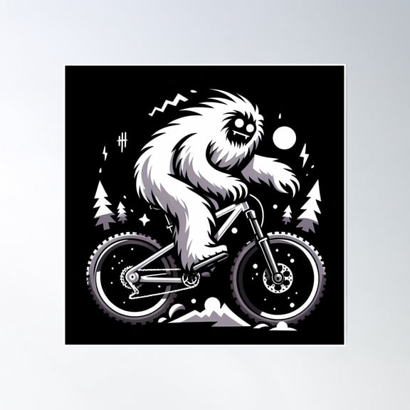 Yeti Cycling Poster Wall Art, Modern Wall Decor, 30x30 UNFRAMED