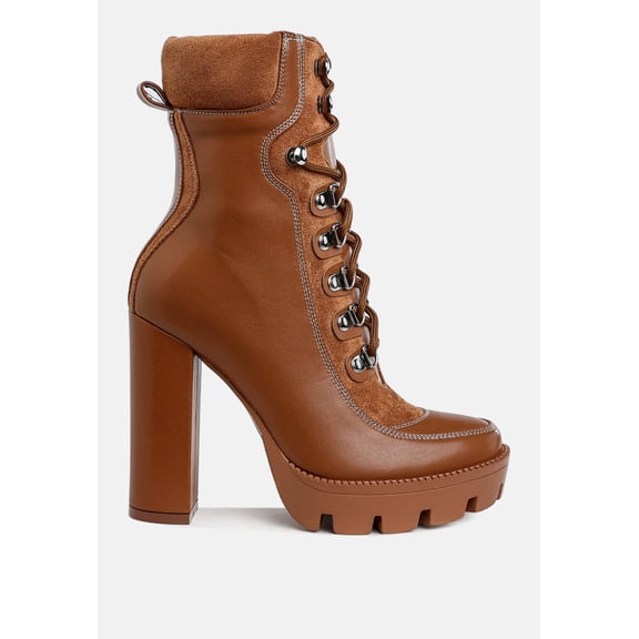 Yeti High Heel Lace Up Biker Boots