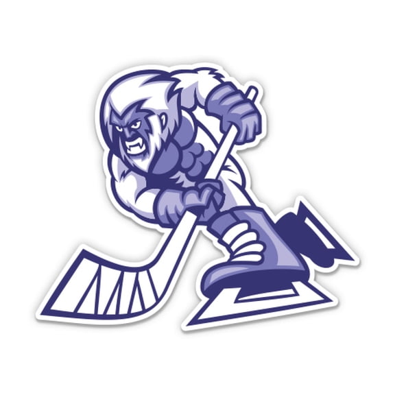 Yeti Hockey - 5" Vinyl Sticker - For Car Laptop I-Pad - Waterproof Decal