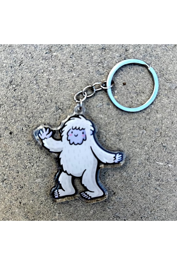 Yeti Keychain | Cute Acrylic Keychain | snow yeti keychain | cute Cryptid keychain | mythical creature keychain | imaginary friend keychain