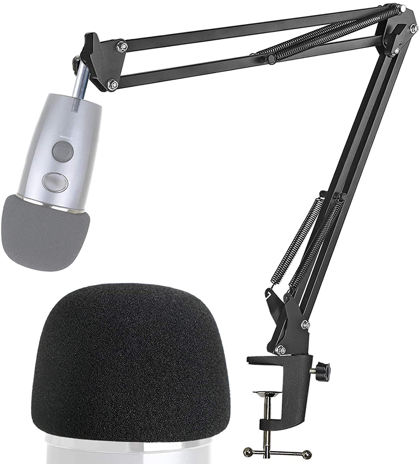 Yeti Nano Microphone Stand with Pop Filter - Mic Boom Arm Stand with Foam Cover Windscreen for Blue Yeti Nano Mic by SUNMON