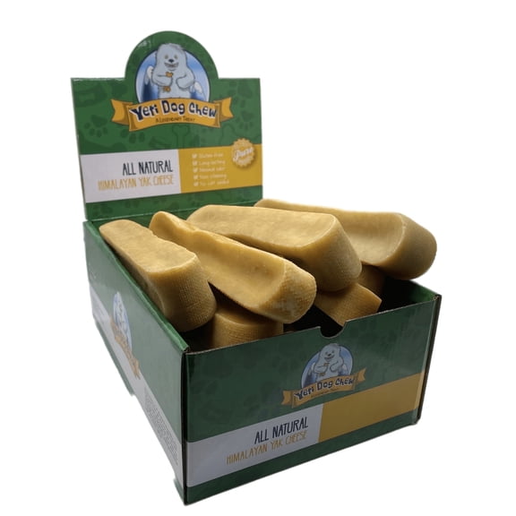 Yeti Dog Chew Natural Yak Cheese, Extra Large Long-Lasting Dog Chews for Aggressive Chewers, Bulk 3 lb Box, Approx. 8 Pieces