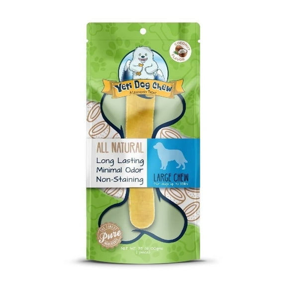 Yeti Dog Chew Yak Cheese Dog Treat for Aggressive Chewers, Long-Lasting Coconut Flavor, 1 Piece, 3.5 oz