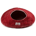 thumbnail image 1 of Yeti Pet Cave Pet Bed for Cats and Small Dogs, 100% New Zealand Wool, Red, 1 of 8