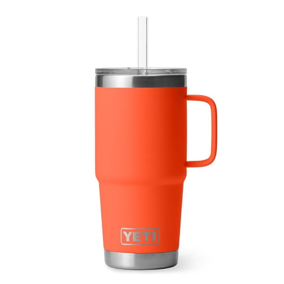 Yeti Rambler 25 Oz Straw Mug With Straw Lid Papaya