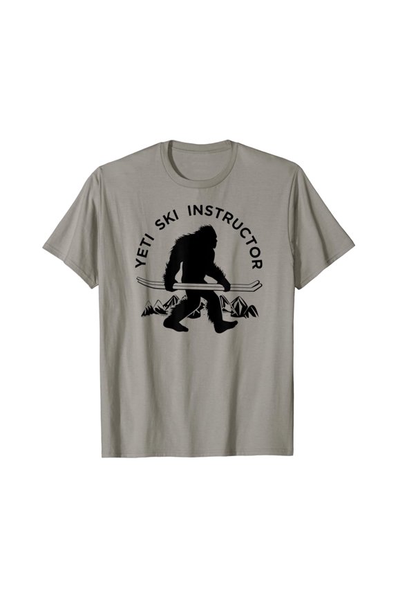 Yeti Ski Instructor Tee, Mountain Ape Snowman Skiing Shirt Tshirt All Size S-5XL