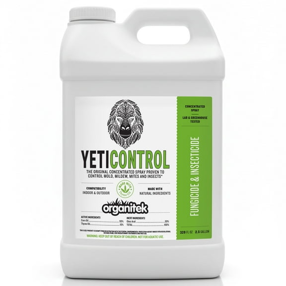 YetiControl Insecticide & Fungicide for Plants 2.5 gallon Concentrate | **3-in-1 Controls Mites, Aphids, Mildew (Formerly Mammoth CannControl)
