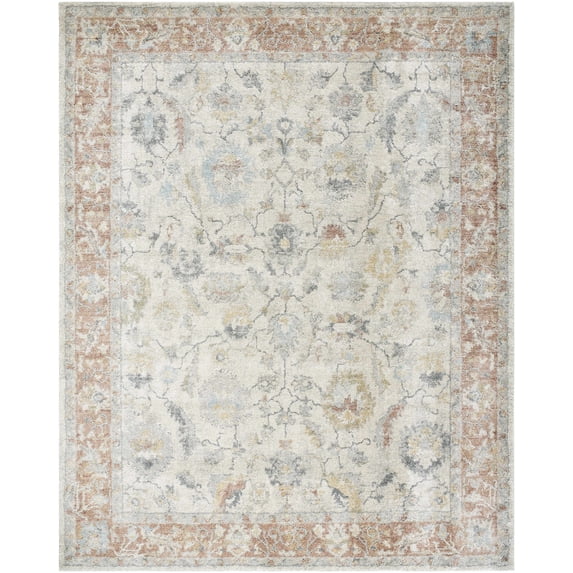 BoutiqueRugs Yetta Traditional Area Rug - Beige, Light Gray, Dark Pink - 2' x 2'11"