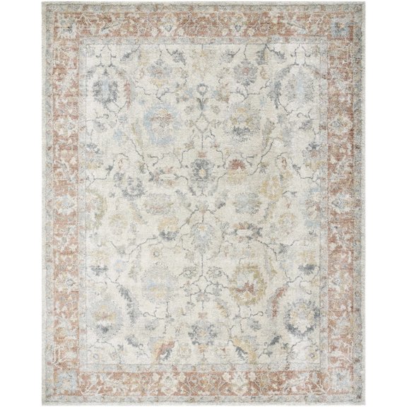 BoutiqueRugs Yetta Traditional Area Rug - Beige, Light Gray, Dark Pink - 2' x 2'11"