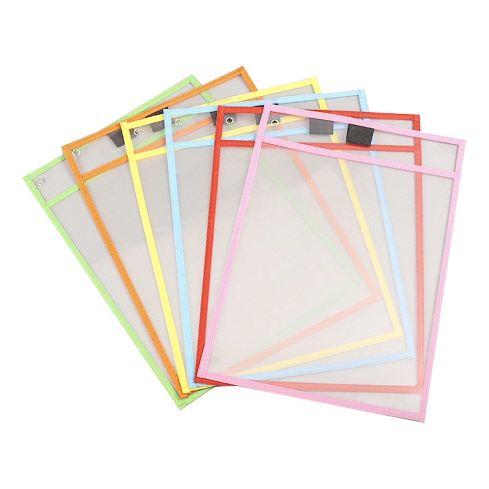 File Pocket Protector Yettn 6 Pcs Reusable Dry Erase Pockets Sleeves Assorted Colors, Write ...