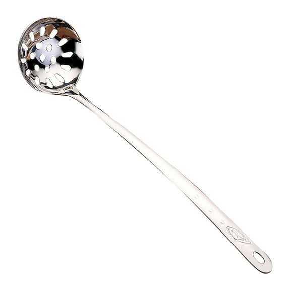 Yettn Stainless Steel Ladle,Heavy Duty Stainless Steel Soup Ladle with Slotted Design & Ergonomic Handle, Large Mirror Finish Serving Spoon for Cooking, Colander Strainer Spoon, 1-Piece