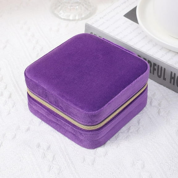 Yeucho Storage Box Mini Jewelry Travel Case PU Leather Travel Jewelry Organizer Box Small Portable Portable Jewellery Storage Holder For Womens Rings Earrings Necklaces Bracelets