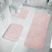 Yeucho Toilet Seat Cushion 1PC Bathroom Three Embossed 50*80cm+50*40cm(U Shaped) +40*40cm Toilet Lid