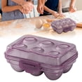 thumbnail image 1 of Yeuimy 6 Grid Egg Storage Box,6 Egg Holder,Egg Container,Egg Case,Refrigerator Crisper Egg Protection Box Portable Egg Carriage Container For Camping Picnic Essential,1 Pc (Purple), 1 of 9