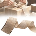 thumbnail image 1 of Yeuimy Jute Burlap Wired Ribbon Natural Edge Wire Ribbon Roll for Christmas Wreath Bow Making Gift Wrap Farmhouse Rustic Home Decor Beige Gift Wrapping Ribbon Craft Ribbon Roll Rustic Burlap Ribbon, 1 of 6