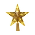 thumbnail image 1 of Yeuimy LED Warm White Christmas Tree Topper Star Five-Pointed Lighted Star Tree Topper with Sparkle Finish for Holiday Xmas Tree Decoration battery Small Warm White Treetop Star Gold Tone Star Topper, 1 of 2