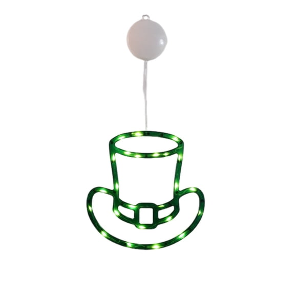 Yeuimy St Patricks Day Decorations Shamrock Window Lights Battery Operated,Saint Patricks Day Lucky Gold Green Clover Lights for Indoor Outdoor Party Irish Decor