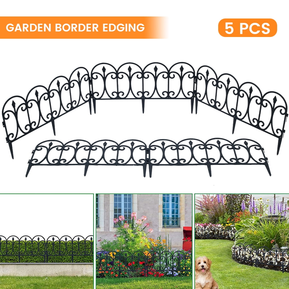 Black Plastic Edging Fence Woodside Bronze Decorative Plastic Garden