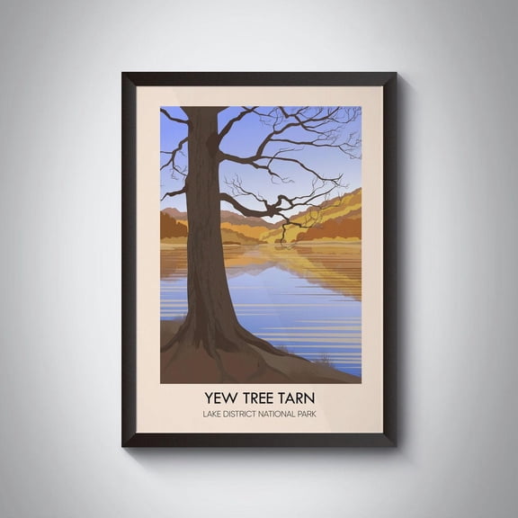 Yew Tree Tarn Lake District National Park Ambleside Art Unframed Paper Print