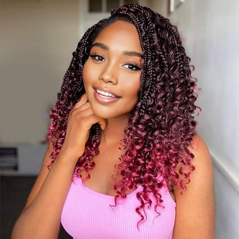 Yewell Goddess Box Braids Crochet Hair 12 Inch Boho Crochet Box Braids With Curly Ends For Black Women 9 Packs Bohomian Crochet Box Braids Pre Looped Box Braids Crochet Hair 12Inch 9Packs TBUG Walmart...