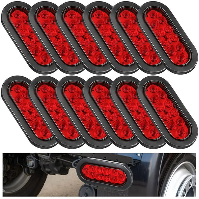 Yexiya 12 Pack 6 STF9 Inch Oval LED Trailer Light Kit 10 LED Stop