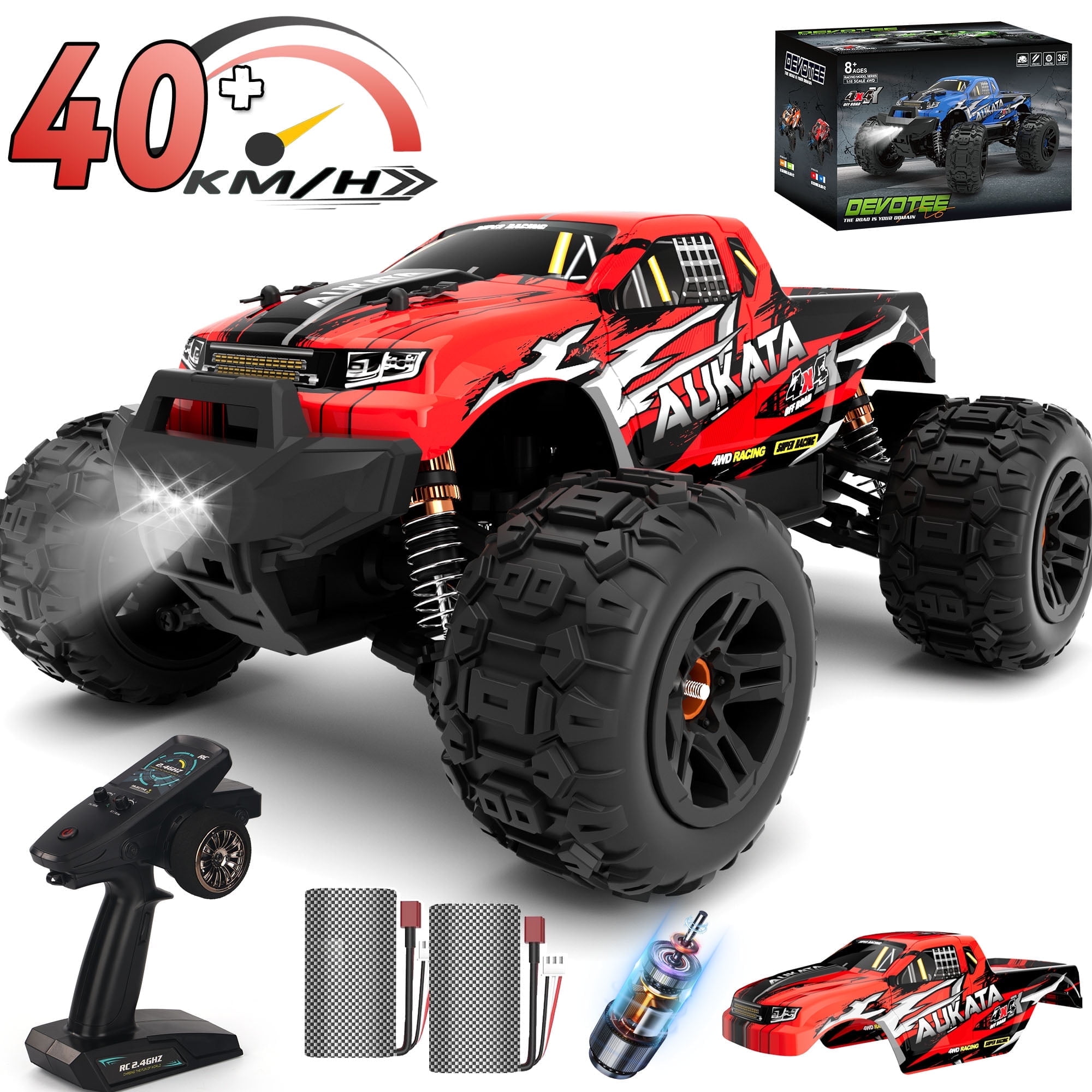 Yexmas 1:16 High-Speed RC Car, 40KM/H All Terrain, Remote