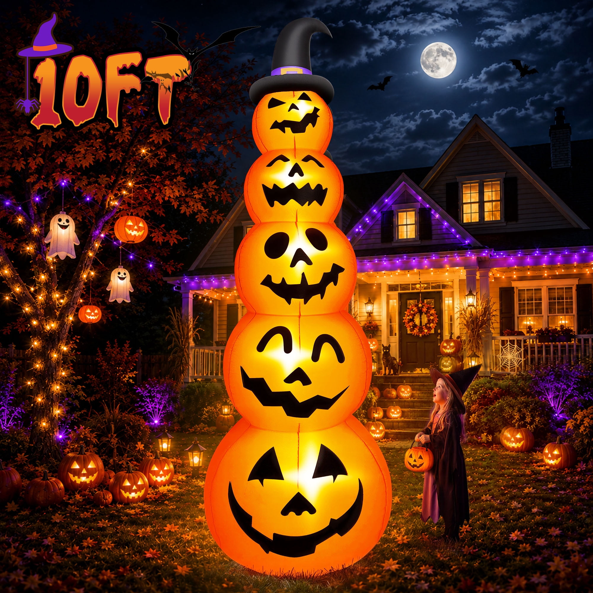 Yexmas 10ft Halloween Inflatables Outdoor Decorations Blow Yard Decorations Inflatable Pumpkins Witch Hat Build In LEDs Yard Halloween Decor: A Practical Buying Guide