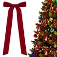 thumbnail image 1 of Yexmas 12pcs Burgundy Velvet Christmas Bows, Ribbon Bows Xmas Ornaments for Christmas Tree Home Party Staircase Door Wreath Garland Holiday Decor, 1 of 7