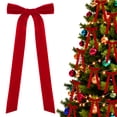 thumbnail image 1 of Yexmas 12pcs Red Velvet Christmas Bows, Ribbon Bows Xmas Ornaments for Christmas Tree Home Party Staircase Door Wreath Garland Holiday Decor, 1 of 7