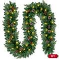 thumbnail image 1 of Yexmas 9ft Large Christmas Garland, Multi-Purpose Xmas Wreath with 45 LED Lights, Decorated with Pinecones, Berry Clusters, Battery Operated, 1 of 9