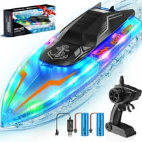Yexmas 2.4 GHz Remote Control Boat for Pool and Lakes, 15 MPH Fast RC Boat, RC Toy Boats for Adults and Kids, Blue