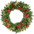 thumbnail image 1 of Yexmas 24" Lighted Christmas Wreaths,Lighted Christmas Wreath,Battery Powered Christmas Wreaths for Front Door,Outdoor Christmas Decor with Ornament, 1 of 7