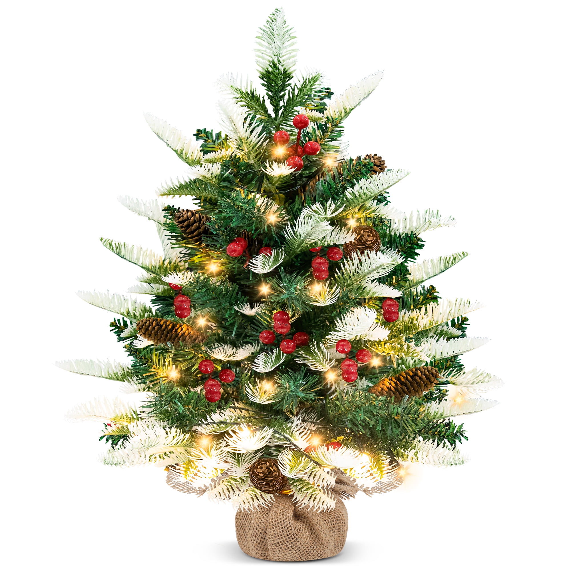 Yexmas 24inch Mini Christmas Tree, Tabletop Artificial Christmas Tree