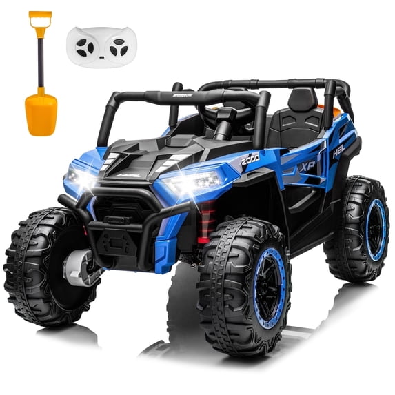Yexmas 24V Kids Ride on Car Truck,2 Seater Kids Electric Car with Remote Control,4WD Toddler Ride on Car with 110lb Weight Capacity,Blue