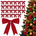 thumbnail image 1 of Yexmas 24pcs Red Velvet Christmas Bows, Xmas Ribbon Bows Ornaments for Christmas Tree, Gift Wrapping,Crafts,Party, Wreath Garland Holiday Decor, 1 of 7