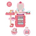 thumbnail image 1 of Yexmas 3 in 1 Pretend Play Kids Vanity Table Beauty Mirror and Accessories Play Set with Trolley Fashion & Makeup Accessories for Girls Travel Suitcase Fashion Beauty Set for Kids Girls, 1 of 7