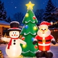 thumbnail image 1 of Yexmas 6 FT Lighted Christmas Inflatable Outdoor Decor, Blow Up Christmas Tree with Santa Claus, Snowman & Penguin for Yard Lawn, 1 of 18