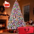 thumbnail image 1 of Yexmas 7.5FT Pre-Lit Snow Flocked Christmas Tree,Artificial White Christmas Tree with Large Christmas Tree Storage Bag,11 Modes Warm White & Multicolor LED Lights for Xmas Decoration, 1 of 13