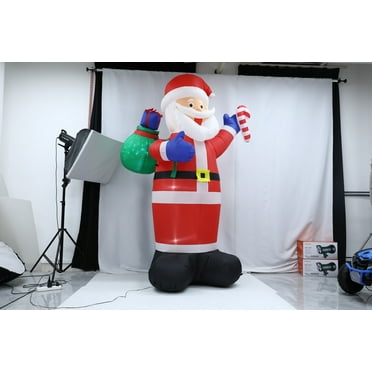 Yexmas 8FT Christmas Inflatable，Blow Up Santa Claus with LED Light Gifts Bag