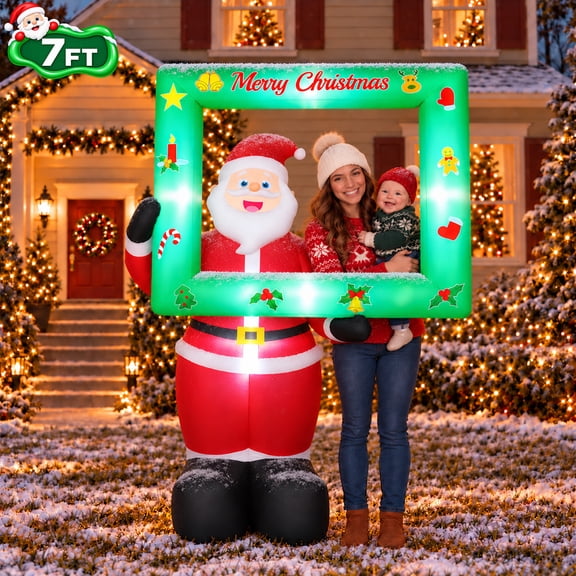 Led Photo Frame Rotating Yexmas 6FT Christmas Inflatable Snowman with Penguins & Gift Box, Built ...