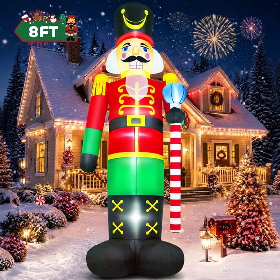 Balloon Septers LANKANG 5 FT Christmas Inflatable Golden Retriever with Christmas Hat ...