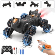 Yexmas 8WD Gesture Sensing Stunt Rc Cars,2.4GHz Hand Remote Control Car with Lights Music Spray for Christmas Birthday Party Present,Gift for 7 8 9 year old boy
