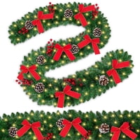 Yexmas 9FT Pre-Lit Christmas Garland with LED Lights