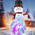 thumbnail image 1 of Yexmas 6FT Christmas Inflatable Outdoor Decoration Snowman, Built-in Rotating Disco Light,Blow Up Snow Man Wear Magic Hat Yard Decor for Xmas Holiday Lawn Yard Garden, 1 of 7