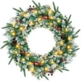 thumbnail image 1 of Yexmas Christmas Wreaths,24" Christmas Wreaths for Front Door , Battery Powered Flocked Artificial Christmas Wreath,Outdoor Christmas Decor with LED Lights & Ornament, 1 of 7