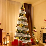 Yexmas 6FT Pre-Lit Christmas Tree,Green Pop Up Christmas Trees for Indoor Holiday Party Decorations