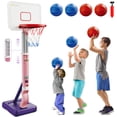 thumbnail image 1 of Yexmas Kids Basketball Hoop ,Pool Basketball Hoop, Height Adjustable Toddlers Basketball Hoop with 4 Balls, Indoor Outdoor, Basketball Summer Swimming Pool Toys Gifts for Boys Girls, 1 of 8