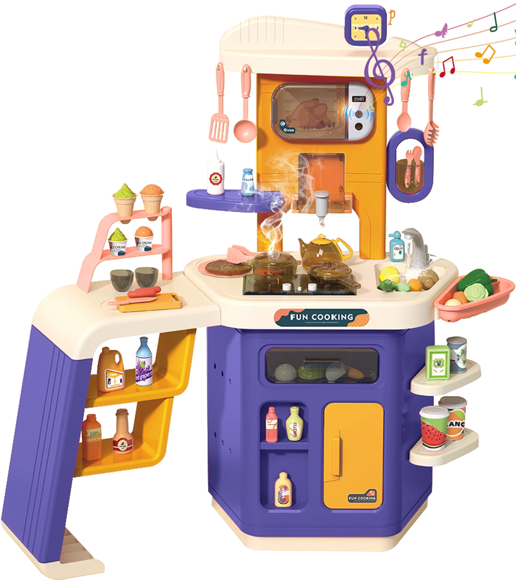 Nyeekoy Kids Play Kitchen Toddler Kitchen Play Set Pretend Play Cook Toys  with Lights and Sounds TH17A0733 - The Home Depot