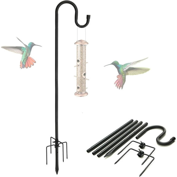 Yeyebest 94" Shepherds Hook with 5 Prongs 4/5" Sliced Pole Base